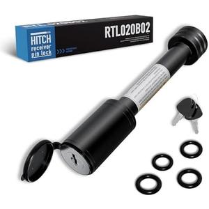 RETRUE Trailer Hitch Receiver Pin Lock, Suitable for 2 Inch Receiver, 5/8" Dia Hitch Lock for Securely Locking Trailer Hitch with Two Keys, Black RETRUE Trailer Hitch Receiver Pin Lock, Suitable for 2 Inch Receiver, 5/8" Dia Hitch Lock for Securely Locking Trailer Hitch with Two Keys, Black