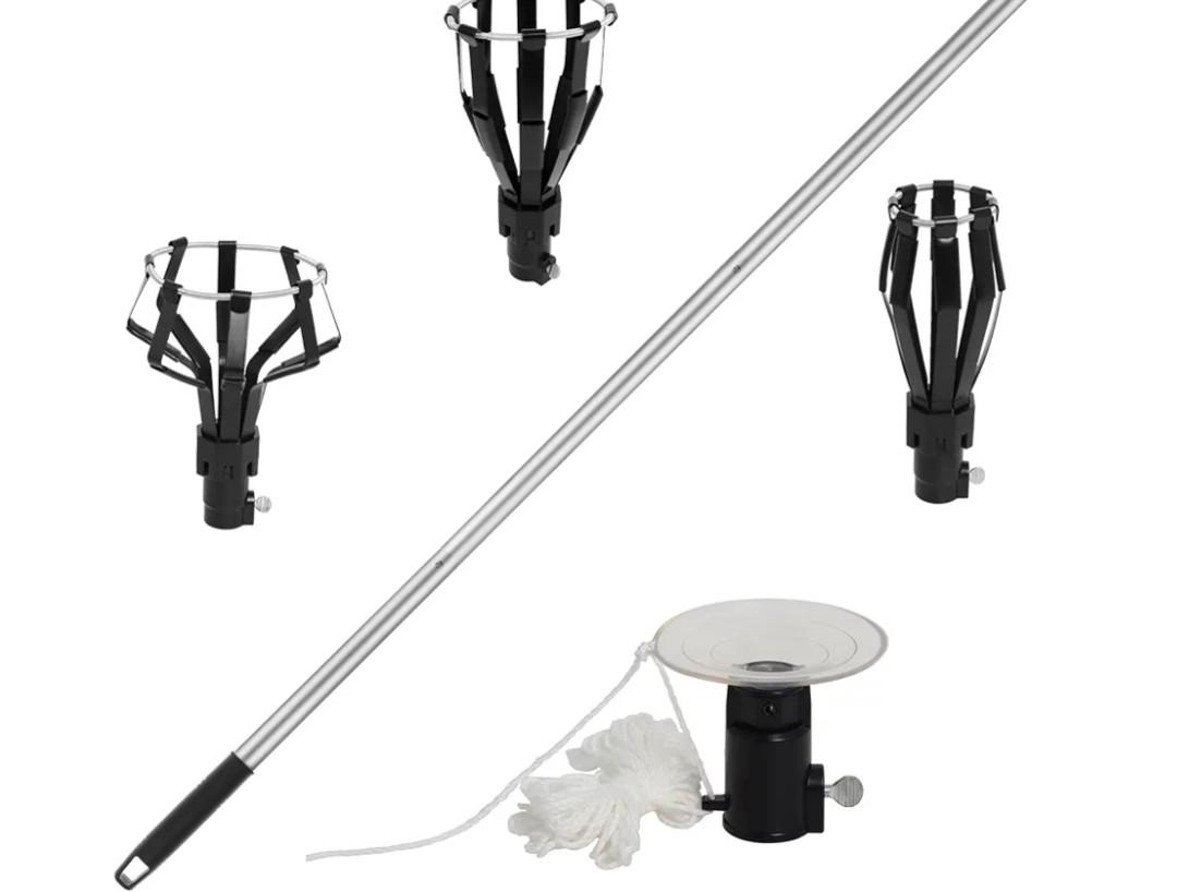 Upgraded 12FT Light Bulb Changer for High Ceilings, High Reach Extension Pole Changer for Recessed Lights, Light Bulb Removal Tool with Baskets and Suction Cup