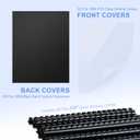 HOUYEE 180 Pack Binding Covers Set: 60 Pcs 3/8 Inch Black Binding Combs, 8.5x11 Inches, 60 Pcs 10 Mil Clear Binding Covers, 60 Pcs 12Mil Black Sand Texture, Letter Size