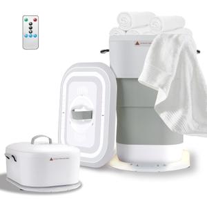 LIONROGE 27L Upgrade Foldable Towel Warmer for Bathroom with Handle- Heated Towel Warmers Bucket with Time Setting, Auto Shut Off,Fits Up to Two 40"X70" Oversized Towels, Bathrobes, Blankets