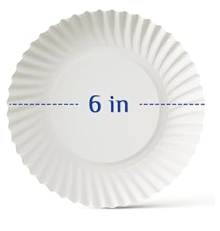 MUCHII 300 Count 6 Inch Paper Plates, White Uncoated Disposable Dessert Plates for Snacks, Cake, Candy