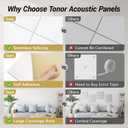 TONOR 8PCS Acoustic Panels, 47.2 x 23.6 x 0.35, Full Self-Adhesive Soundproof Wall Panels, Sound Absorbing Panels for Noise and Echo Reduction, Acoustic Treatment for Studio, Home, Office, Grey