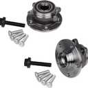 KUSATEC 513253-K 2PCS Front/Rear Wheel Bearing and Hub Assembly Fit For Audi A3 Q3 TT Quattro, VW Jetta Passat Golf GTI Beetle Tiguan CC Eos Rabbit, 5-Lug Bolts w/ABS