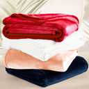 DREAMNINE Super Soft Fuzzy Fleece Throw Blanket for Couch Sofa 50" x 60", Decorative Solid Lightweight Velvet Blanket for Chair, Cozy Accent Shaggy Micro Plush Flannel Blankets for Bedroom Dorm, Peach