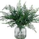 Nearly Natural 17-in Artificial Forest Fern Arrangement in Decorative Glass Vase, Fake Ferns with Realistic Water for Home Dcor, Faux Fern Plant for Centerpiece, Tabletop, Desk