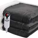 Minervada Heated Blanket Electric Blanket Full Size 72''x84'', Soft Flannel Heating Blanket with 1-10 Hour Auto Off - 9 Heat Settings - Machine Washable - Dark Grey