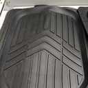 Amazon Basics 3-Piece All-Weather Protection Heavy Duty Rubber Floor Mats for Cars, SUVs, and Trucks，Black,Universal Trim to Fit