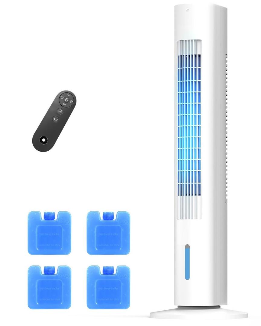 BREEZEWELL 3-IN-1 Evaporative Air Cooler, 35'' Evaporative Cooler for Room with 20ft Remote