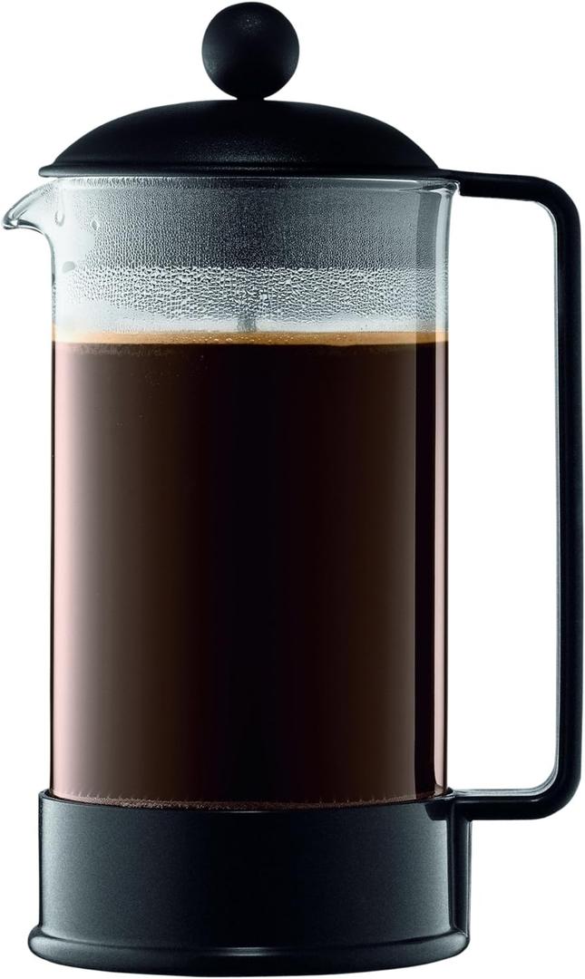 Bodum 34oz Brazil French Press Coffee Maker, High-Heat Borosilicate Glass, Black - Made in Portugal