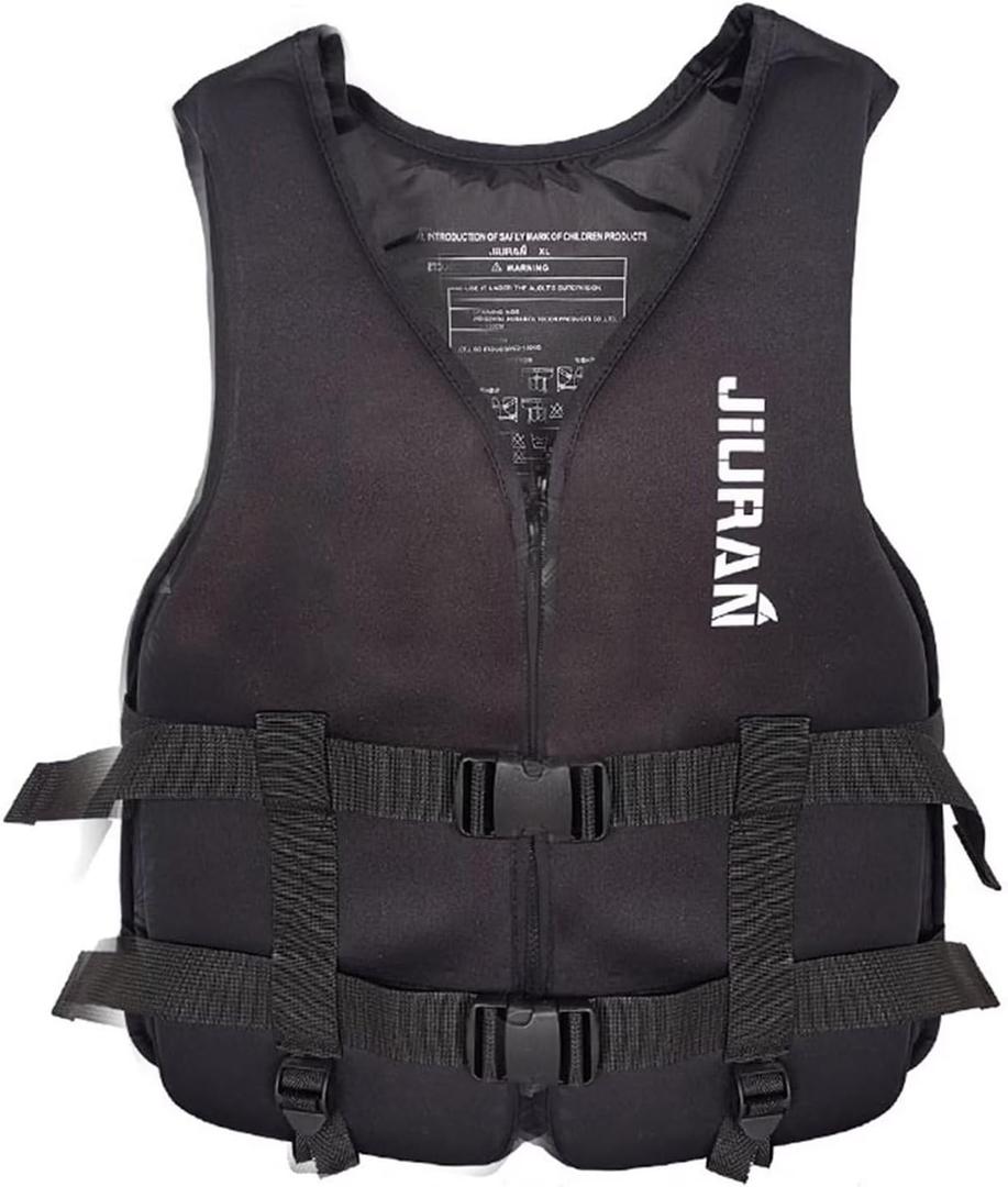 huraty Adjustable Floating Swim Vest, Unisex Boating Vest Front Zipper, Teenager Swim Jacket for Safety Outdoor Water Sports Buoyancy Vest (XX-Large)