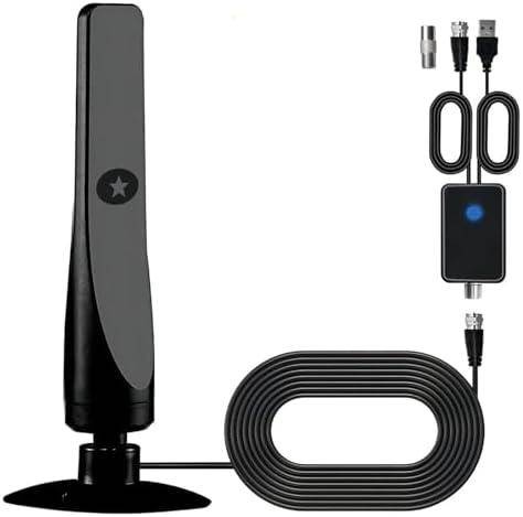 Broadwave TV Antenna 2025, Wave max TV Antenna 2025, with Amplifier Signal Booster, Miles Coverage Range Supports 4K 1080p for Smart HDTV and Older TV, Easy Installation (1 pc)