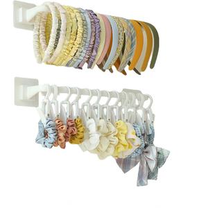 2 Pcs Headband Holder,Wall-Mounted Scrunchie Holder and Hair Tie Organizer,Punch-Free Sticky Headband Holder Organizer, Headband Storage Racks And Display Racks For Girls Or Women