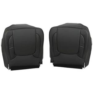Black Leather Driver & Passenger Side Bottom Replacement Seat Cover Compatible with Dodge Ram 1500 2500 3500 Laramie 2002 2003 2004 2005