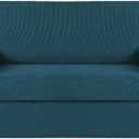 Turquoize Stretch Sofa Slipcover 2 Pieces Sofa Cover Couch Cover for 2 Cushion Couch Washable Furniture Protector Covers with Elastic Bottom Feature Thick Jacquard Fabric (Loveseat, Deep Teal)