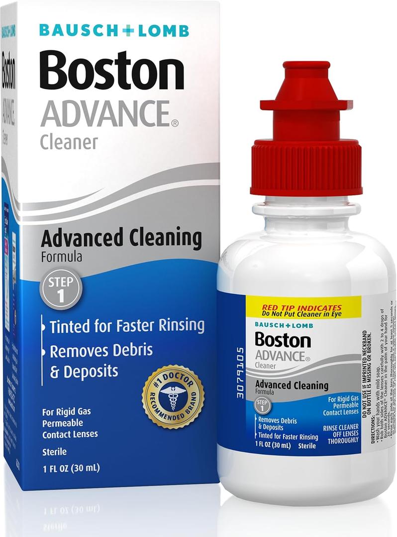 Boston Advance Contact Lens Solution, Advanced Cleaning Formula for Rigid Gas Permeable (RGP) Lens, Removes Debris & Deposits, 1 Fl Oz