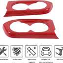 Door Armrest Panel Cup Holder Trim Frame for Honda Pilot 2016-2022/ Passport 2019-2023, Door Armrest Trim Cover, Rear Cow Cup Holder Frame (2rd Cow Door Armrest Teacup Frame_Red)