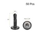 uxcell Hex Socket Self Tapping Screws, #10 x 3/4" 410 Stainless Steel Sheet Metal Flat Head Drilling Screw 50pcs, Black