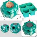 2 x XHX Dog Toy, Durable Large Dog Toys, Freezable Fillable Rubber Dog Toys, Interactive Dog Puzzle Play Toy, Stopper+Silicone Treat Tray (Large, Green and White)