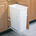 Knape & Vogt SBM12-1-50WH in-Cabinet Bottom Mount Pull Out Trash Can, 22.88" by 11" by 20",White