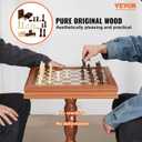 VEVOR 3-in-1 Chess Checkers Backgammon Table Set, 18 Inch Premium Wooden Chess Table, Deluxe Combo Game Table Furniture Set, Chess Set Board Game Gift for Family Board Games