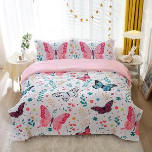 Wajade Butterfly Comforter Set Full Size for Girls Kids Teens Lightweight Bed in A Bag Colorful Butterflies Flower Leaves Bedding Set All Season with 1 Comforter and 2 Pillowcase