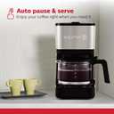 Holstein Housewares 5 Cup Coffee Maker Compact Drip Coffee Machine with Auto Pause & Serve, Reusable Filter, Glass Carafe, Water Window & Warming Plate, Black