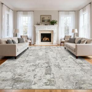 GarveeHome Large Area Rugs 10x14 for Living Room, Neutral Abstract Washable Rug Modern Non Slip Floor Mat Carpet Indoor Beige Accent Rug for Bedroom Dining Room Playroom Nursery Home Decor
