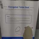 Toilet Seat Elongated, Slow Close Hinges, Four Non-Slip Bumpers, Easy to Install and Clean, Durable Plastic, White Two Sets of Mounting Parts Included