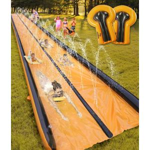 Slip and Water Slide for Kids and Adults Extra Long Water Slides for Backyard Build in Sprinkler with Two Bodyboards Heavy Duty Summer Outdoor Backyard Water Toys (32FT) Slip and Water Slide for Kids and Adults Extra Long Water Slides for Backyard Build in Sprinkler with Two Bodyboards Heavy Duty Summer Outdoor Backyard Water Toys (32FT)