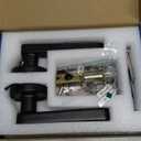 Smart Door Lock with Knob, Keyless Entry Door Locks with Handle, Fingerprint Door Knob for Bedroom/Front Door/Apartment,Generate Passcode Remotely Black