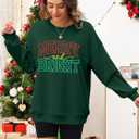 LUKYCILD Christmas Vibes Sweatshirt Women Merry Christmas Shirt Xmas Long Sleeve Shirt Winter Holiday Sweatshirts (Small, Green1-merry Bright)
