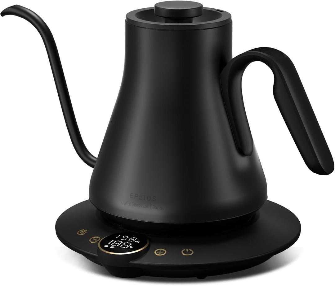 Electric Kettle, Gooseneck Electric Kettle, 1 Temperature Control, Stainless Steel Inner, Quick Heating, for Pour Over Coffee, Brew Tea, Boil Hot Water, 1500W/0.9L Black