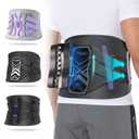 Fit Geno Back Brace for Lower Back Pain Relief: Adjustable Support with Ergonomic Lumbar Pad for Herniated Disc Sciatica and Lumbar Strain - Breathable Design for Men & Women (Medium) (Black)