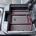 Center Console Organizer Compatible with 2019-2022 Chevy Silverado/Sierra 1500 and 2020-2023 Silverado/Sierra 2500HD 3500HD Accessories Armrest Full Size Tray,Full Console w/Bucket Seats ONLY,Red