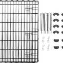 Amazon Basics Foldable Metal Exercise Dog Playpen, Indoor/Outdoor, Single Door, 8 Panels, 36 Inches, Medium, Black