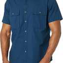 Amazon Essentials Mens Slim-Fit Short-Sleeve Two-Pocket Utility Shirt (Blue, XS)