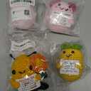 Pack of 4: Funny Positive Pineapple, 3.15 Inch Knitted Pineapple Potato Toy with Encouraging Card Creative Cute Emotional Support Crochet Pineapple Doll for Festival Party Decoration Encouragement Gift +  Mini Funny Bee Positive Crochet Animals - Valentines Day Birthday Gifts for Women Men Teens + Valentines Day Gifts for College Teen Girls, Handmade Crochet Axolotl Tween Girl Gift Trendy Stuff, Easter Basket Stuffers & Pink Birthday Idea for Kids (Set of 2)