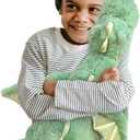 Pterosaur Stuffed Animal with Wings - Cute Soft Dinosaurs Plush Toys Little Flying Dragon Plushies Pillow Doll Christmas Birthday Gifts for Kids Boys Girls (Green,27.55inch/70cm)