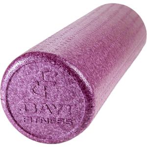 Day 1 Fitness High-Density Round Foam Rollers - 4 Size and 8 Color Options - Massage Rollers for Stretching, Deep Tissue and Myofascial Release (Solid Purple)