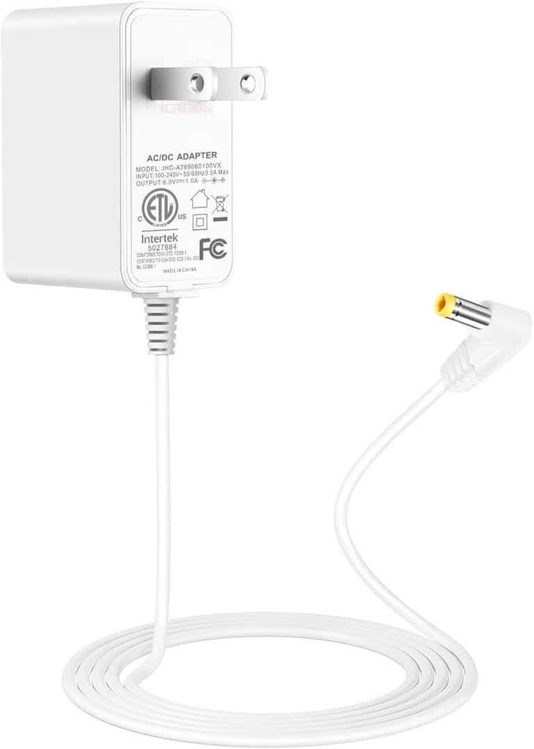 Power Cord for VTech Baby Monitor Charger: 6V USA UL Listed Adapter fits DM221 DM221-2 DM223 DM251 (Parent & Baby Units) DM111 DM112 DM222 DM271 (Parent Unit ONLY) Safe & Sound Audio Monitor,6.7ft