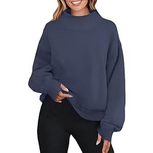 ZESICA Women's Oversized Sweatshirts Turtleneck Long Sleeve Chunky Loose Fleece Y2K Pullover Hoodies Tops