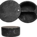 Salt and Pepper Bowl/Dual Compartment Cellar with Swivel Top for Salt, Spice and Herbs Storage (Black)