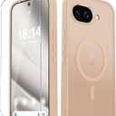 for Google Pixel 10a Case, Matte Magnetic Phone Cover [with 1 Screen Protector] [Support for MagSafe] [Shockproof Military Grade Protection] Translucent Frosted Back, Coral Pink