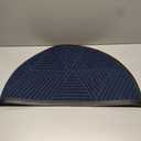 Smiry Half Circle Front Door Mat Outside Entrance, Heavy Duty Sturdy Natural Rubber Doormat, Trap Dirt and Moisture, Low Profile Mats for Indoor Outdoor Entry, Irregular Triangle (35x23, Blue)