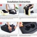 KBH Center Console Armrest Cover for Chevy Silverado & Tahoe & Suburban, GMC Sierra & Yukon 1500 2500 3500 2007-2014, Jump Seat Console, Leather + Cloth Blend Trim, Zipper Closure, Black