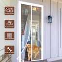 Yotache Adjustable Magnetic Screen Door Fit Doors Size Width 29"-33" Height 79"-81", Reinforced Polyester Mesh with Full Frame Hook&Loop Strip, White