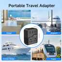 2000W Voltage Converter US to Europe, 220V to 110V Converter for Hair Dryer, 7-in-1 European Travel Plug Adapter with 3AC/2USB-A/2USB-C (Black)