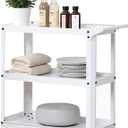 3 Tier Metal Utility Rolling Cart with Wheels, Heavy Duty Storage Organizer Trolley Cart for Kitchen, Bathroom, Office, Bedroom – Multi-Purpose 330Lbs Capacity Utility Cart on Wheels, White