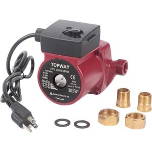 TOPWAY 3/4" NPT 110V Hot Water 3-Speed Circulation Recirculating Pump Circulator Pump for Water Heater System
