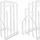 SUNFICON 2 Pack White Cutting Board Holder Rack Pot Pan Lids Holder Chopping Board Organizer Thin Bakeware Tray Dry Display Stand Kitchen Countertop Cabinet Office